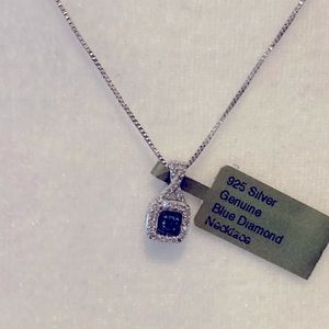 New White / Blue Diamond Necklace Reserved